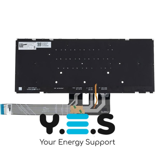 Клавіатура для ноутбука Lenovo Yoga 9 14IRP8 — срібляста, без рамки, з підсвіткою клавіш, розкладка RU