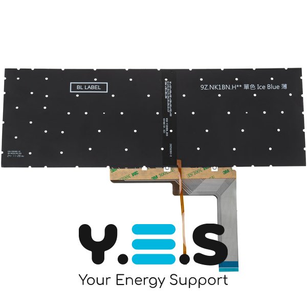 Клавіатура для ноутбука MSI GF66, GF76 — біла, RU-розкладка, без рамки, з підсвіткою клавіш