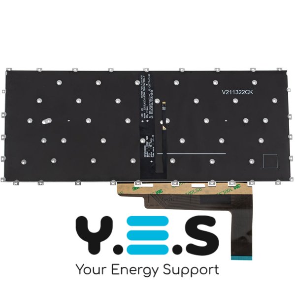 Клавіатура для ноутбука MSI Modern 14 C7 — чорна, RU-розкладка, підсвічування клавіш, без рамки