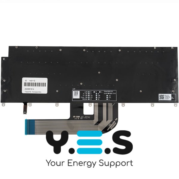 Клавіатура для ноутбука Dell XPS 9440 — українська розкладка, біла, з підсвіткою клавіш, Original