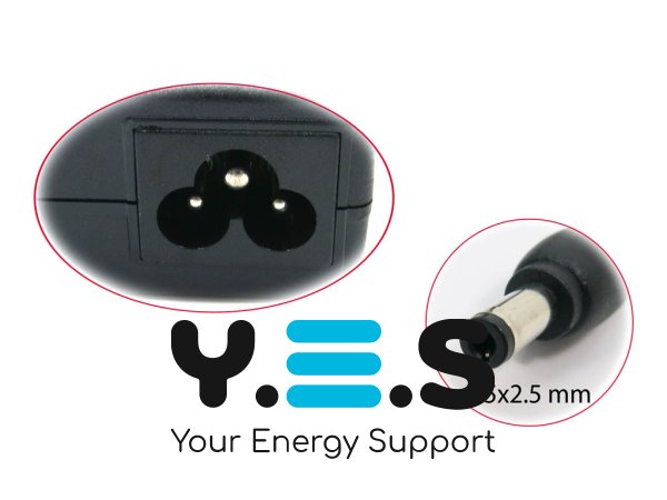 Адаптер живлення для ноутбуків Toshiba 19V 3.42A 65W, штекер 5.5×2.5, без кабелю