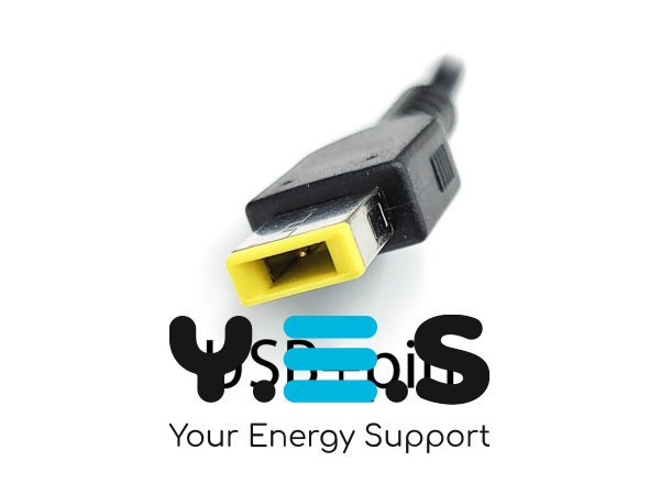 Блок живлення для ноутбуків Lenovo 65W (20V 3.25A) — прямокутний жовтий роз’єм Square+pin, модель ADLX65NLC3A, без кабелю (Original)