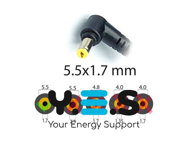 Адаптер живлення для ноутбуків Acer — 19V 3.42A 65W, штекер 5.5×1.7 мм (Square)