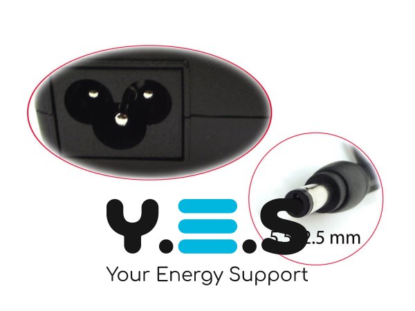 Адаптер живлення для ноутбуків Lenovo 19V 3.42A 65W, штекер 5.5×2.5, без кабелю