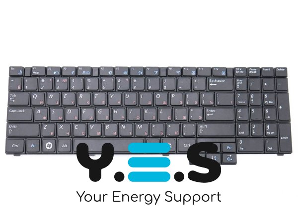 Клавіатура для ноутбуків Samsung NP R528/R530/R525/R523/R538/R540/R618/R620/RV508/RV510/R717/R719 — чорна, розкладка RU