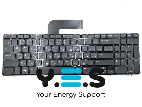 Клавіатура для ноутбука DELL Inspiron 15R N5110, M5110 — чорна (RU), з рамкою