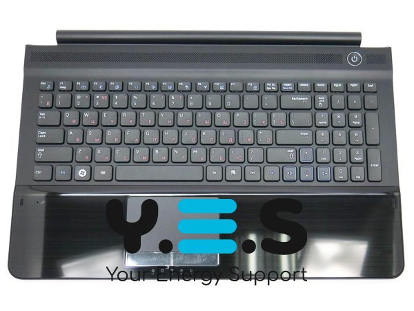 Клавіатура для Samsung RC510, RC520 (BA75-03029C), чорна RU — комплект з верхньою кришкою, динаміками та тачпадом Original
