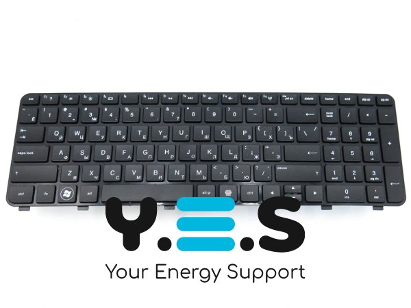 Клавіатура для ноутбуків HP DV6-6000 / DV6-6100 / DV6-6b / DV6-6c series — чорна RU-розкладка, з рамкою
