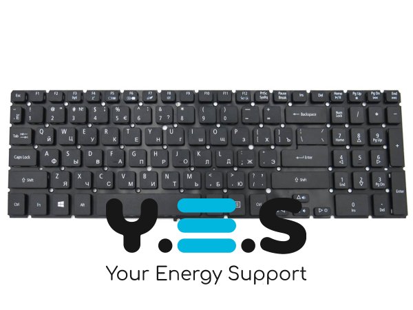 Клавіатура для ноутбуків ACER Aspire V5-571, M3-581, M5-581, V5-531, V5-531G, V5-551, V5-551G, V5-571G — розкладка RU, чорна, без рамки