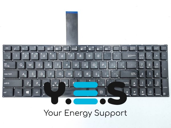 Клавіатура для ноутбуків ASUS K56, A56, K56CA, K56CB, K56CM, S56, S505, R505, S56CA, S56CB, S56CM, S56CX — чорна RU, без рамки, контакти з лицьового боку