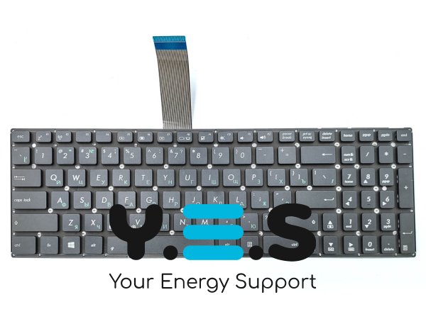 Клавіатура для ноутбуків ASUS X550, X550C, X550CA, X550CC, X550CL, X550DP, X550EA, X550VC, K550C, K550CA, X552, X552L — чорна (RU), без рамки, контакти ззаду