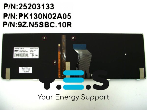 Клавіатура для ноутбука LENOVO IdeaPad Y580 — чорна (RU-розкладка), з підсвіткою клавіш, Original