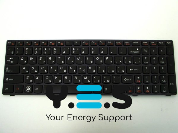 Клавіатура для ноутбука LENOVO IdeaPad Y580 — чорна (RU-розкладка), з підсвіткою клавіш, Original
