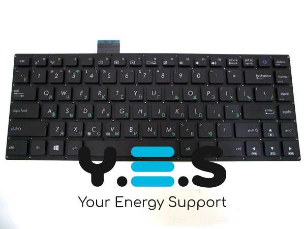 Клавіатура для ноутбуків ASUS VivoBook S400, S400C, S400E, S400CA, S451, X402, X402C, E402M, E402MA, E402S, E402SA — чорна, розкладка RU, без рамки
