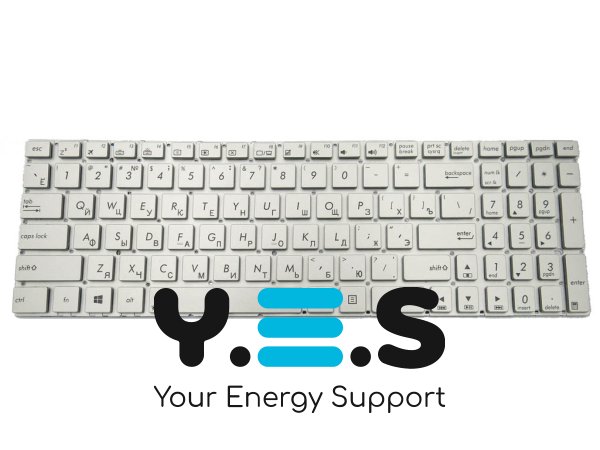 Клавіатура з підсвіткою для ASUS N550, N550J, N550JA, N550JK, N750, N750J, N750JK, N750JV — Silver, розкладка RU, без рамки, Original