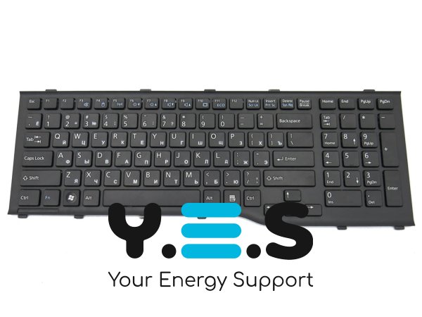 Клавіатура чорна з рамкою для Fujitsu Lifebook AH532, A532, N532, NH532 (RU)