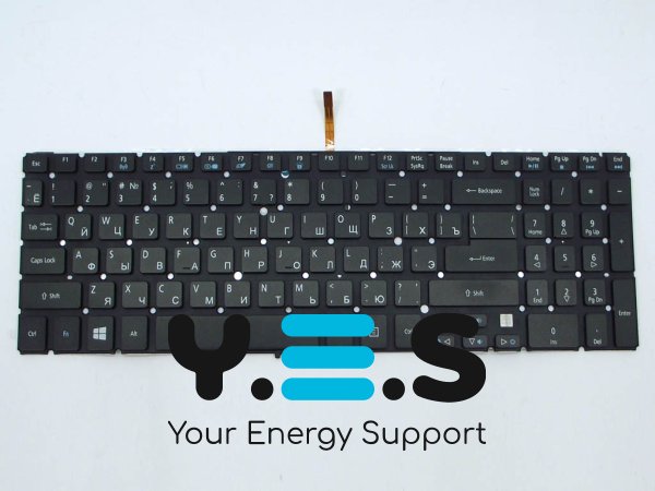Клавіатура з підсвіткою для ACER Aspire V5-571, M3-581, M5-581, V5-531, V5-531G, V5-551, V5-551G, V5-571G — чорна, RU-розкладка, без рамки, Original