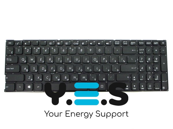 Клавіатура для ноутбуків ASUS X541, X541LA, X541S, X541SA, X541UA, R541, R541U, X541N, X541NA, X541NC, X541SC, X541U, X541UV — чорна, RU-розкладка, без рамки