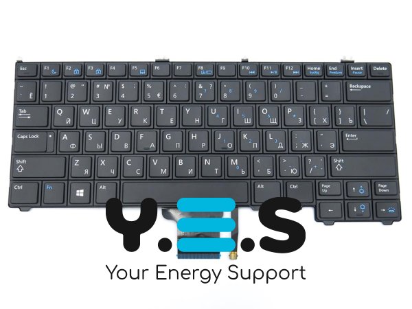 Клавіатура з підсвіткою для ноутбуків DELL Latitude E7240, E7440, E7420 — RU, чорна