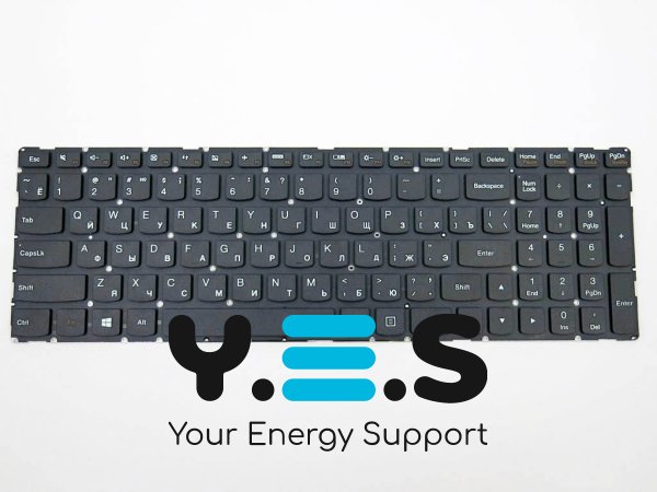 Клавіатура для ноутбука LENOVO IdeaPad 700-15ISK та 700-17ISK — RU розкладка, чорна, без рамки