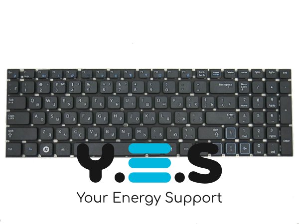 Клавіатура для ноутбуків Samsung RC508, RC510, RC520, RV509, RV511, RV513, RV515, RV518, RV520 — RU розкладка, чорна, без рамки, OEM
