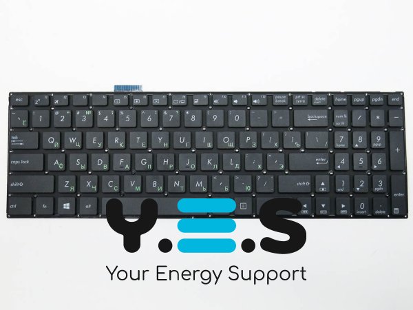 Клавіатура для ноутбука ASUS E502 / E502MA / E502S / E502SA / E502N / E502NA, чорна, RU-розкладка, без рамки