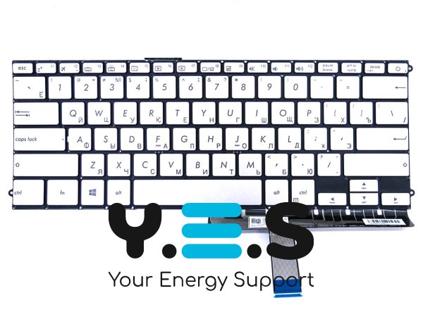 Клавіатура з підсвіткою для Asus UX490, UX490CA, UX490UA, UX490U, UX490UAR — RU Silver (Original)