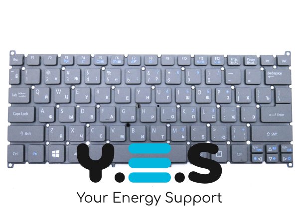 Клавіатура OEM для ноутбуків ACER Aspire S3/S5/ONE 756/725/V5-121/V5-123/V5-131/V5-171 та TravelMate B1 — RU, сіра