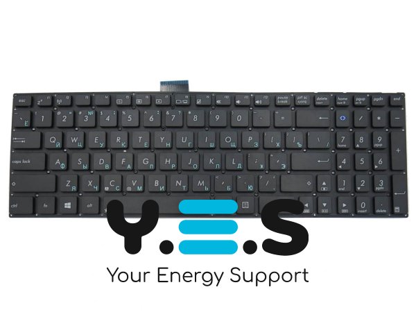 Клавіатура для ноутбуків ASUS X553M, X553MA, X502C, K555LA, K555LP, K555LB, K555LD, K555SJ, X555L, F553M, X554L — RU розкладка, чорна, без рамки (Original)