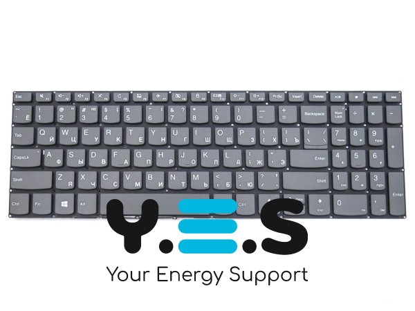 Клавіатура для ноутбука Lenovo IdeaPad 330S-15 / 330S-15ARR / 330S-15AST / 330S-15IKB / 330S-15ISK — RU розкладка, сірий колір (Gray)