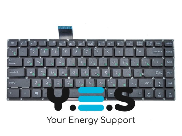 Клавіатура для ноутбуків ASUS VivoBook E402, E402M, E402MA, E402SA, E402S, E402N, E402NA, L402S, L402SA, R417, R417S, R417SA — чорна, розкладка RU, без рамки