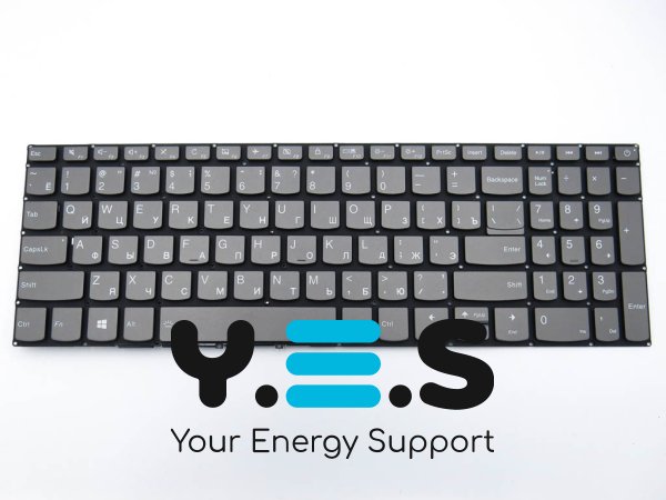 Клавіатура з підсвіткою для Lenovo IdeaPad 320-15 / 320-15ABR / 320-15IAP / 320-15AST / 320-15IKB / 320-15ISK / 330-15IKB / 330-15ICH / 330-15ICN / 330-15, RU, сіра (Gray)