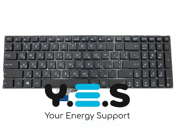 Клавіатура для ноутбуків ASUS UX510 / UX510UW / UX510UWK / UX510U / UX510UX / UX510UXK / UX510UR / V510U / V510UX — чорна, розкладка RU, без рамки