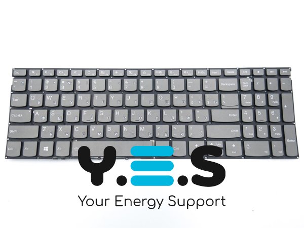 Клавіатура з підсвіткою для ноутбуків Lenovo IdeaPad 330S-15 / 330S-15ARR / 330S-15AST / 330S-15IKB / 330S-15ISK — RU розкладка, Gray (сіра)