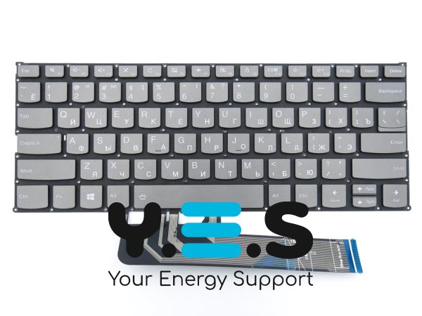 Клавіатура з підсвіткою для Lenovo YOGA 530S-14 / 530S-14ARR / 530S-14IKB / 530S-15 / 530S-15ARR / 530S-15IKB / 730-15IKB (RU, Gray) Original