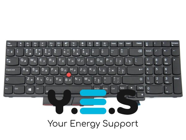 Клавіатура з підсвіткою для Lenovo ThinkPad T570, T580, P51S, P52S — чорна, RU-розкладка
