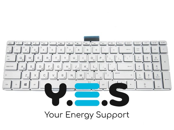 Клавіатура для ноутбуків HP Pavilion 15T/15Z/15-BR/15-BS/15-BU/15-EF/15Q-DY/15-BW/15S-ER/15S-FR/15S-EQ/15S-FQ та 17G-BR, HP 250/255/256 G6 — розкладка RU, колір Silver, без рамки