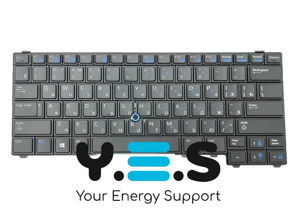 Клавіатура для Dell Latitude E5440 — RU чорна, з підсвіткою та поінтстиком