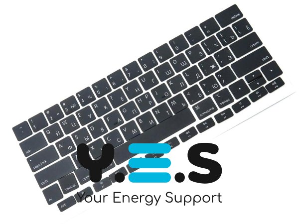 Комплект клавіш для клавіатури Apple MacBook Air A1932 (2018, 2019) — чорні, малий Enter