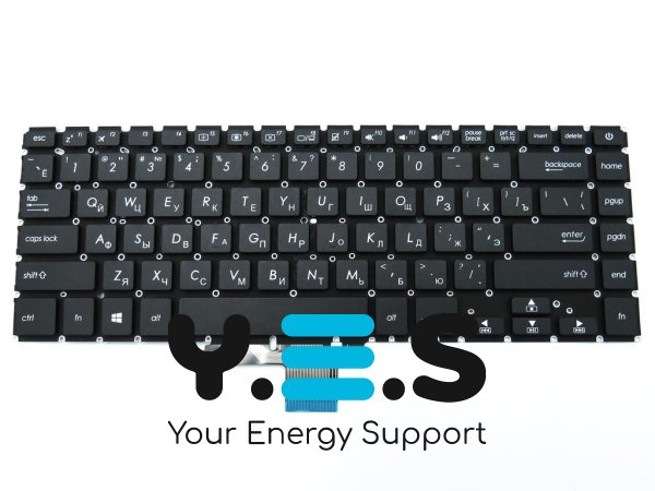 Клавіатура для ноутбуків ASUS X510, X510U, X510UA, X510UF, X510UQ, X510UN, X510UR, F510, F510UA, S510, S510U, A510U, K510U — RU розкладка, чорна, без рамки