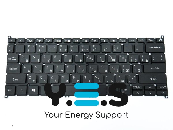 Клавіатура з підсвіткою для ноутбуків ACER Swift SF114-34, SF314-41, SF314-52, SF314-53, SF314-54, SF314-55, SF314-56, SF514-51, версія 1 — RU Black
