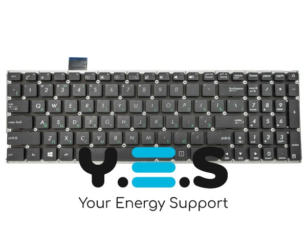 Клавіатура OEM для ноутбуків ASUS X542, X542BA, X542B, X542U, X542UR, X542UQR, X542UN, X542UF, X542UA, K542, K542B — RU розкладка, чорна, без рамки