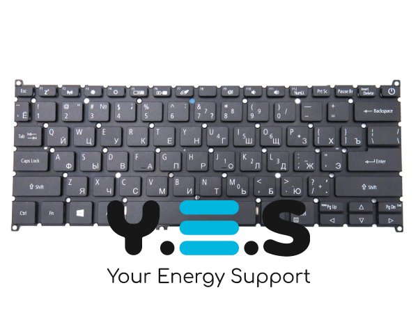 Клавіатура для ноутбуків ACER Swift SF114-34, SF314-41, SF314-52, SF314-53, SF314-54, SF314-55, SF314-56, SF514-51 — версія 1, RU, чорна, без рамки, Original