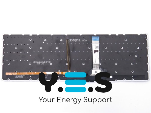 Клавіатура для ноутбуків ACER Nitro 5 (AN515-46, AN515-56, AN515-57, AN515-58, AN517-41, AN517-54, AN517-55, AN517-56, AN715-51) — чорна, RU-розкладка, без рамки, з червоною підсвіткою