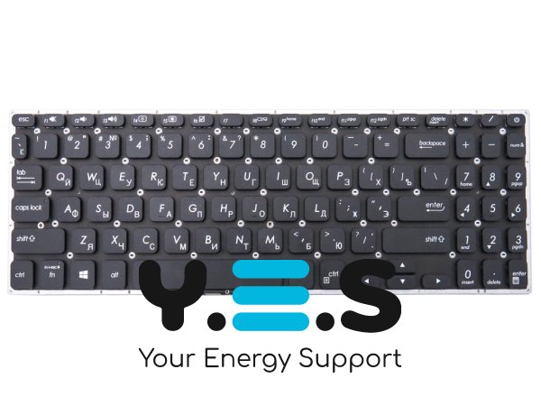 Клавіатура для ноутбука ASUS VivoBook S530 / X530 / K530 (S530F, S530UA, X530FA, X530UN) — Black, без рамки, RU-розкладка