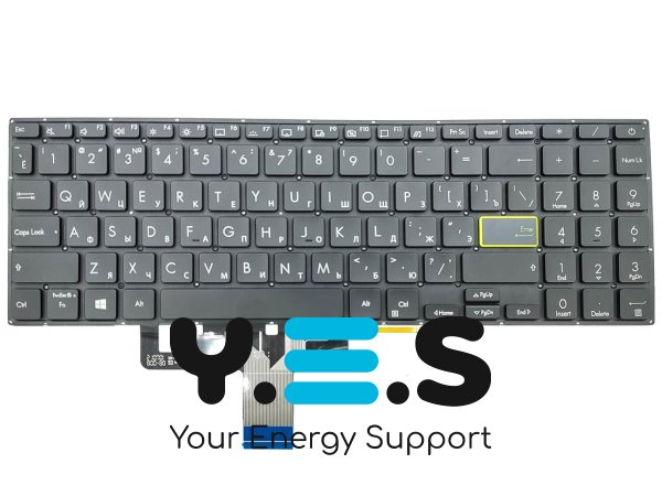 Клавіатура з підсвіткою для ноутбуків ASUS X521, X521EA, X521EQ, X521FA, X521FL, X521JQ, X521UA, S533, S533E, S533F — чорна (RU) Original