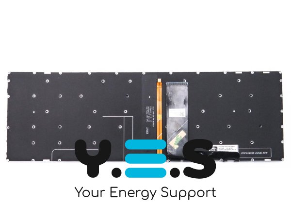 Клавіатура для ноутбуків Lenovo IdeaPad L340-15, L340-15API, L340-15IWL, L340-17, L340-17API, L340-17IWL, L340-17IRH — чорна (RU) з синьою підсвіткою