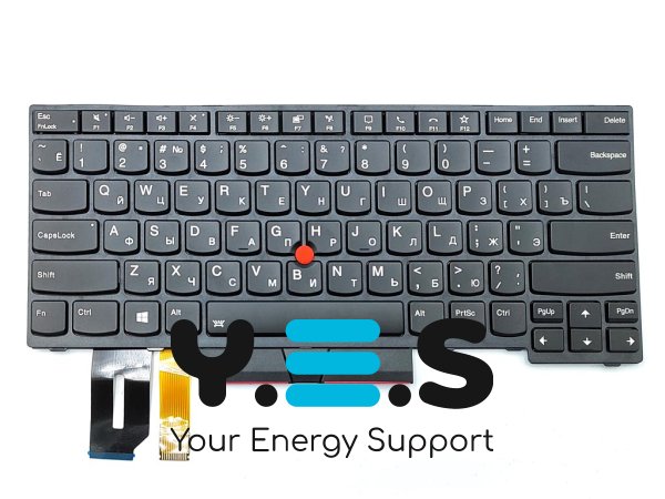 Клавіатура з підсвіткою для Lenovo ThinkPad E480/E480s/L380/T480s/T14 Gen 1/P14s Gen 1/P14s Gen 2, розкладка RU, чорна, Original