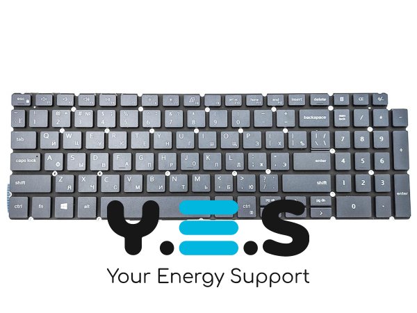 Клавіатура для ноутбука DELL Inspiron 7591/5590/5591/5594/5598/7590/5593/5584/7790, P90F, P83F, 7500/7501/5501/5502 — сіра, RU-розкладка