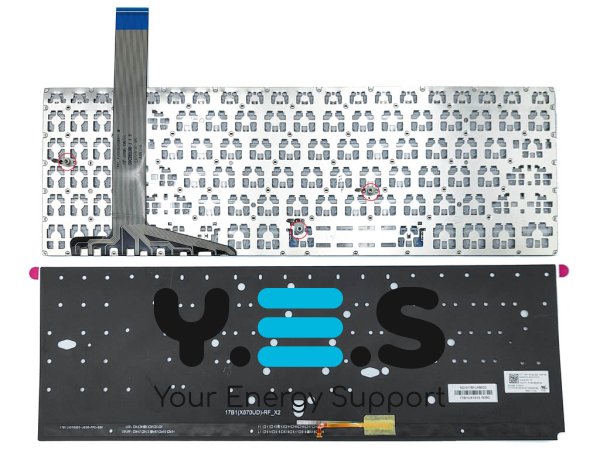Клавіатура з підсвіткою для ноутбуків ASUS FX570UD, FX570Z, FX570ZD, FX570U, X570U, X570UD, X570ZD, X570D, K570U, K570UD, K570Z, K570ZD — чорна (RU)